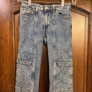 H&M Light Wash Low Rise Straight Leg Denim Girls Jeans Size 8